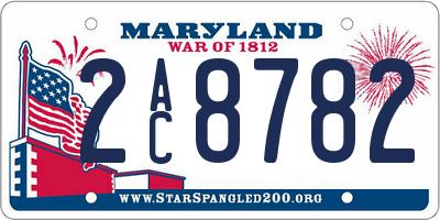 MD license plate 2AC8782
