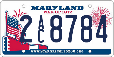 MD license plate 2AC8784