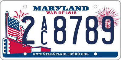 MD license plate 2AC8789