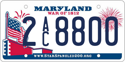 MD license plate 2AC8800