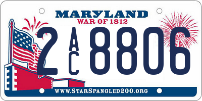 MD license plate 2AC8806