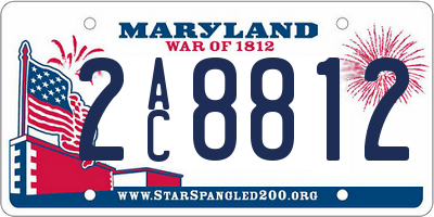 MD license plate 2AC8812