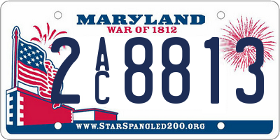 MD license plate 2AC8813