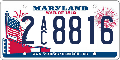 MD license plate 2AC8816
