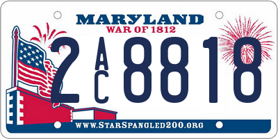 MD license plate 2AC8818