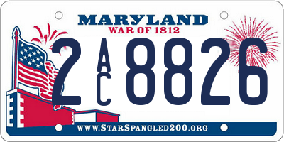 MD license plate 2AC8826