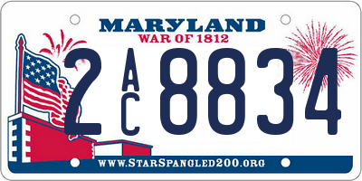 MD license plate 2AC8834