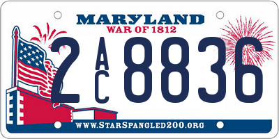 MD license plate 2AC8836
