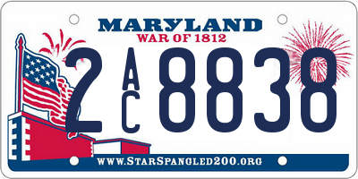 MD license plate 2AC8838