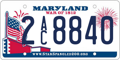 MD license plate 2AC8840