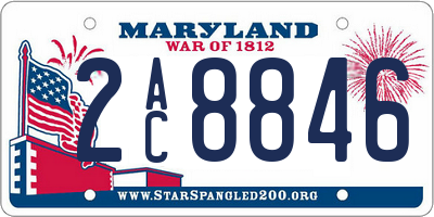 MD license plate 2AC8846