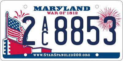 MD license plate 2AC8853