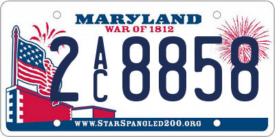 MD license plate 2AC8858