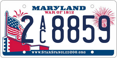 MD license plate 2AC8859