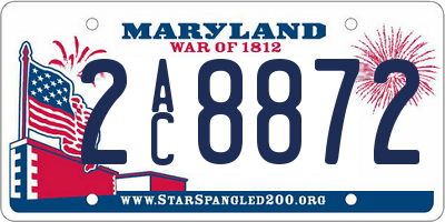 MD license plate 2AC8872