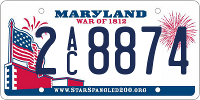 MD license plate 2AC8874