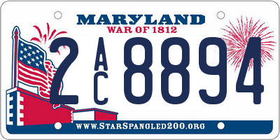 MD license plate 2AC8894