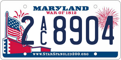 MD license plate 2AC8904