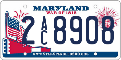MD license plate 2AC8908