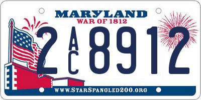 MD license plate 2AC8912