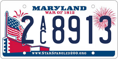 MD license plate 2AC8913