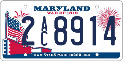 MD license plate 2AC8914