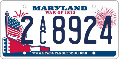 MD license plate 2AC8924