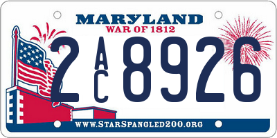 MD license plate 2AC8926
