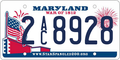 MD license plate 2AC8928