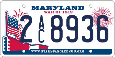 MD license plate 2AC8936