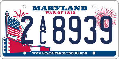 MD license plate 2AC8939