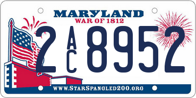 MD license plate 2AC8952