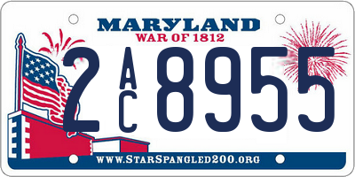 MD license plate 2AC8955