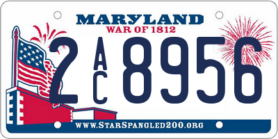 MD license plate 2AC8956