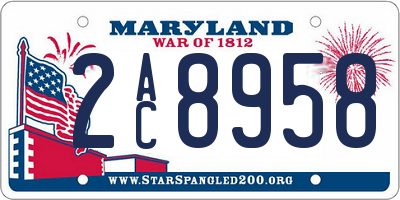 MD license plate 2AC8958