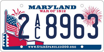 MD license plate 2AC8963