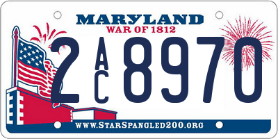 MD license plate 2AC8970