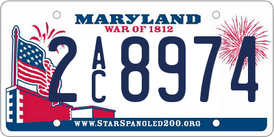 MD license plate 2AC8974