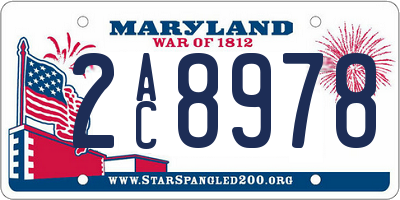 MD license plate 2AC8978