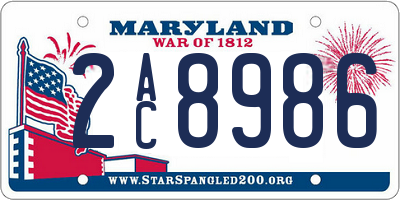 MD license plate 2AC8986
