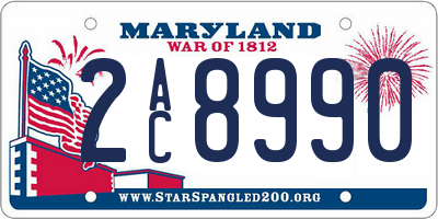 MD license plate 2AC8990