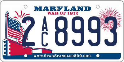 MD license plate 2AC8993