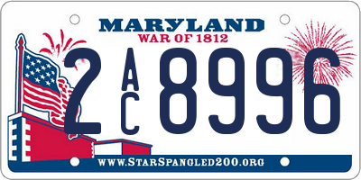 MD license plate 2AC8996