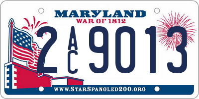 MD license plate 2AC9013