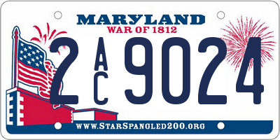 MD license plate 2AC9024