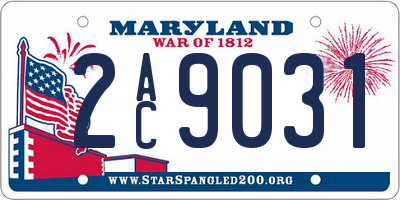 MD license plate 2AC9031