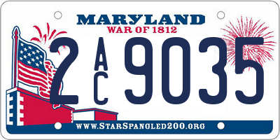 MD license plate 2AC9035