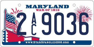 MD license plate 2AC9036