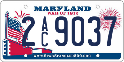 MD license plate 2AC9037