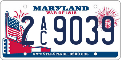 MD license plate 2AC9039
